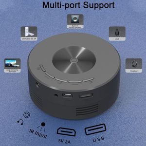Projecteur de cinéma maison portable YT200, format smartphone/ordinateur portable, adaptateur 5V 2A, écran LCD, son stéréo intégré, multi-ports, HD 4K 1080p - Product Image 2
