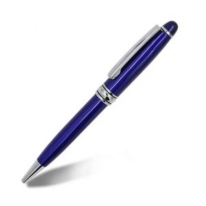 Gloss Piano Black Silver Trim Twist Metal <b>Ballpoint</b> <b>Pen</b>, Classic Luxury Rotating Executive Signature <b>Pen</b> Custom Logo - Product Image 2
