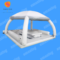 Île flottante gonflable d'été en PVC certifiée EN14960, couleur personnalisée, plateforme de loisirs et de divertissement en plein air