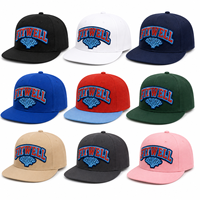 Casquette de baseball structurée à six panneaux avec broderie 3D personnalisée, visière plate, style streetwear, fabricant de casquettes OEM ODM sous marque privée