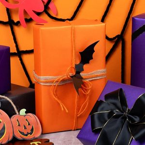 Yarcony Shimmer Orange Wrapping Paper 17 In X 33 Ft Solid Color Pearly Lustre Gift <b>Wrap</b> Birthday Packaging - Product Image 2