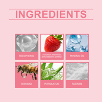 Custom Fruit Gesprongen Lipverzorging Veganistisch Exfoliërend Verwijderen Dode Huid Verhelderende Roze Aardbei Lip Scrub