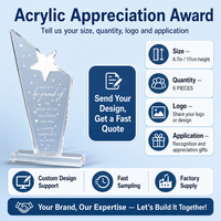 Trophée personnalisé en acrylique transparent en forme d'étoile gravé au laser, idéal pour la reconnaissance d'entreprise - Vente chaude