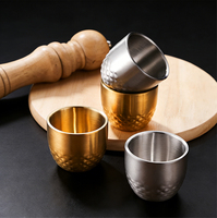 Tasses à bière coréennes en acier inoxydable 304 à double paroi, tasses à café portables, tasses de camping en plein air, tasses cadeaux avec isolation thermique
