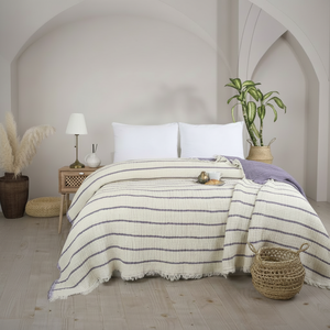 Cubrecama Super Suave 100% Algodón Muselina Tejida para las Cuatro Estaciones, 7 Capas de Gasa, Certificado Oeko-Tex, Ecológico, Lavable a Máquina, Turco - Product Image 1