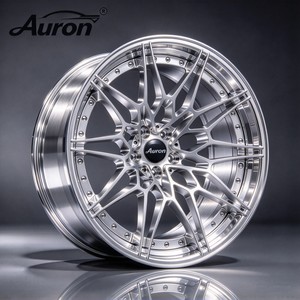 Jante en alliage d'aluminium multi-rayons Auron, finition brossée, 2 pièces moulées, pour la mise à niveau des voitures particulières - Product Image 2