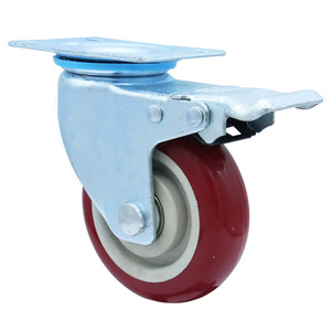 Antislip PVC zwenkwiel met rem 75mm 100mm 125mm industrieel wiel voor logistieke karren - Product Image 1