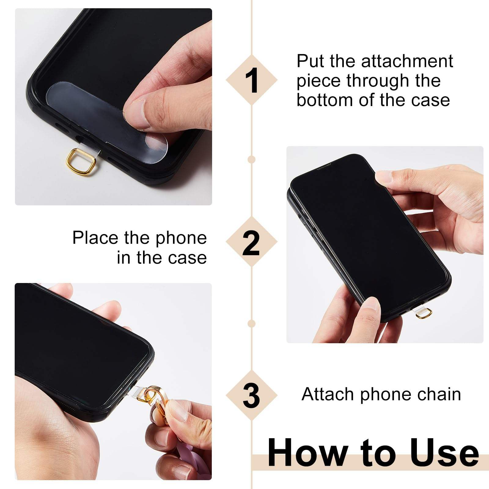 Universal Plastic Butterfly Bow Phone Charm Beads Crossbody Shoulder Cell  Mobile Phone Case Lanyard Chain Strap With Patch