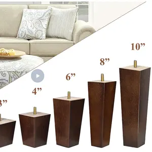 OEM ODM pabrik dekoratif tinggi kopi langsung makan kaki meja kayu Sofa kaki kayu untuk furnitur