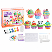 Kit de pintura de yeso EPT DIY, pinta tus propias figuras, 9 piezas, juego de arte y manualidades para niños con pinturas, moldes y herramientas