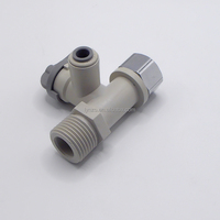 Vanne de connexion rapide à bille à trois voies manuelle 1/4 \ "3/8 \" pour accessoires de purificateur de filtre à eau extérieur