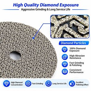 Pads de ponçage flexibles électroplaqués diamantés de 2 et 4 pouces, tampons de polissage diamantés électroplaqués, personnalisation OEM prise en charge pour le marbre - Product Image 5