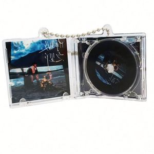 Porte-clés créatif en acrylique transparent pour CD, mini disque personnalisé, porte-clés étoiles préférées, mini étui pour carte NFC, porte-clés album - Product Image 3
