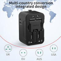 Adaptateur de voyage universel intelligent RRTRAVEL, prise conductrice en bronze phosphoreux ABS, prise USB Type-C, 2 ports, 100-240V