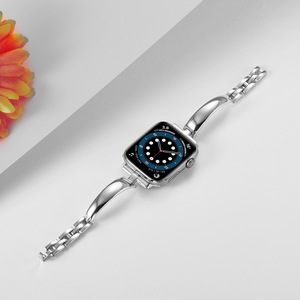 Bracelet de montre de luxe en métal pour <span class=keywords><strong>Apple</strong></span> <span class=keywords><strong>Watch</strong></span> 8 <span class=keywords><strong>7</strong></span> 41 <span class=keywords><strong>45mm</strong></span> 6 5 4 Bracelet en <span class=keywords><strong>acier</strong></span> <span class=keywords><strong>inoxydable</strong></span> pour femme pour iWatch Ultra 44 40 42 38MM - Product Image 6