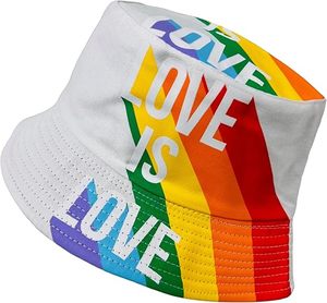 BSBH Pride Rainbow Reversible Bucket Hat Custom Logo Summer Travel Beach UV Protection Packable Fisherman Cap for Men Women
