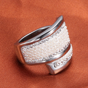 Fashion <b>Rings</b> Stainless Steel 304 Pave Setting <b>Crystal</b> Women's Party Jewelry - Product Image 3