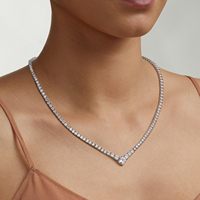 Collier de tennis en or blanc avec diamant vvs de style hip hop Lab cultive des fêtes en diamant pour hommes et femmes