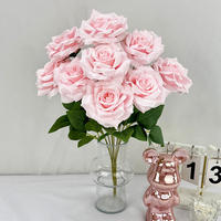 Vente en gros d'usine de fleurs artificielles, bouquet de roses rouges et roses, accessoires de décoration pour la maison