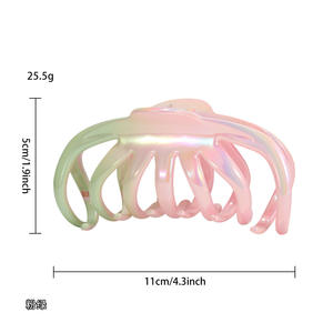 Pinces à cheveux en plastique de grande taille pour femmes, couleur dégradée bonbon, pour cheveux épais, pour un usage quotidien - Product Image 4