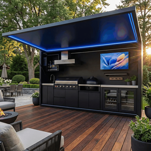 <span class=keywords><strong>Cucina</strong></span> Esterna Personalizzata in Acciaio Inossidabile con Tettoia, Pod <span class=keywords><strong>Cucina</strong></span> da Giardino Senza Formaldeide, Pod BBQ Antiruggine per Patio con Lavello - Product Image 2