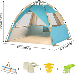 Yüksek kaliteli özel kamp su geçirmez güneş gölge barınak plaj çadırı s toptan UV50 + katlanabilir otomatik pop-up çadır açık plaj çadırı - Product Image 3