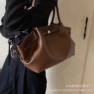 Women Tote <b>Bag</b> Solid Color Large Capacity Zipper Closure Everyday Casual Fashion Shoulder Handbag - Product Image 5