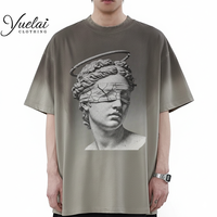 Fabricant de vêtements à faible MOQ, T-shirt surdimensionné personnalisé imprimé DTG, 100% coton, délavé, style streetwear, T-shirt pour homme