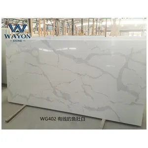 Large slab honed surface super white quartz for wall tiles