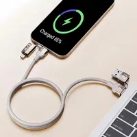 Câble de charge rapide et de transfert de données magnétique 2-en-2 4-en-1 USB Type-C/USB standard pour iPhone 13/14 iPad