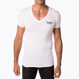 Camisetas Interiores de Algodón 100% con Cuello en V, Personalizables con Logotipo, Cómodas, para Hombre - Product Image 1