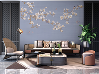 Peinture murale en papier moderne avec broderie de perles 3D personnalisée, art mural de luxe peint à la main pour la décoration d'hôtels et de chambres