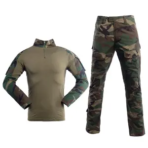 Hunting tactical Uniform Camo Combat Long Short Sleeve Black for Tactical for Unisex Rip-stop