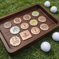 Marqueurs de golf personnalisés 2026, en métal forgé à la main, bord martelé, en cuivre