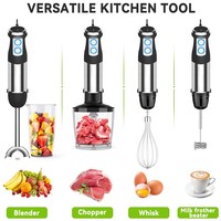 Mixeur Plongeant 5-en-1 800W avec Moteur en Cuivre Pur et Contrôle Variable 12 Vitesses pour Usage Domestique et Hôtelier - Appareil de Cuisine Multifonctionnel