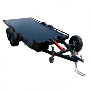 Remorque à plateau plat durable à 2 essieux |   Remorque à plateforme en acier pour charges lourdes |   Transporteur <span class=keywords><strong>de</strong></span> voitures fiable |   Fabricant chinois - Product Image 3
