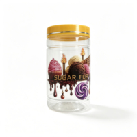 Autocollant de transfert UV sur le thème des desserts, motif en sucre pour dessert, design de lettres 3D dorées, imperméable, personnalisé