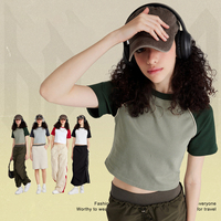 Tops cortos para mujer, ropa de verano, Top corto Sexy de algodón para mujer, camisetas en blanco para mujer, camisetas cortas