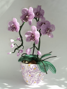 Bouquet de fleurs artificielles perlées, orchidée perlée, bouquet de mariage, décoration de fête de <span class=keywords><strong>jardin</strong></span> pour cadeaux de mariage et remerciement des enseignants - Product Image 1