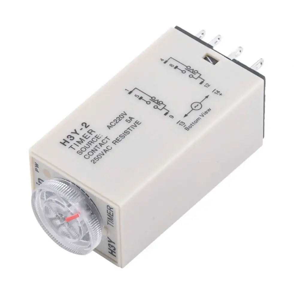 Temporizador de atraso H3Y-2 DC 12V 24V AV 110V 220V relé de tempo com base 0-30 segundos 30 minutos temporizador de contagem regressiva mini relé de tempo