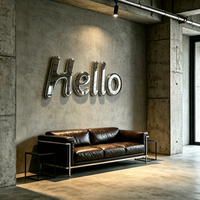 Insegna con Lettere in Acciaio Inox 3D a Finitura Specchio, Logo Personalizzato Non Illuminato, Segnaletica per Negozi, Branding Aziendale, Pubblicità IP65
