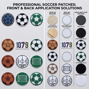 Custom Soccer Flock Patch Heat <strong>Transfer</strong> 3D <strong>Embroidery</strong> Style Badge for Clothing Jacket Hat Bag - Product Image 3