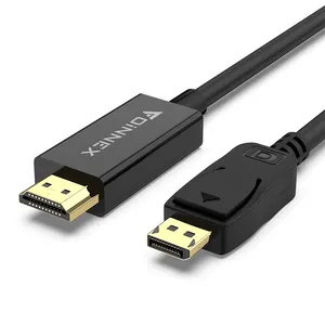 FOINNEX DP ke kabel HDMI, berlapis emas 1.8M 6 kaki 4K x 2K DisplayPort DP ke HDMI kabel adaptor DP ke HDMI