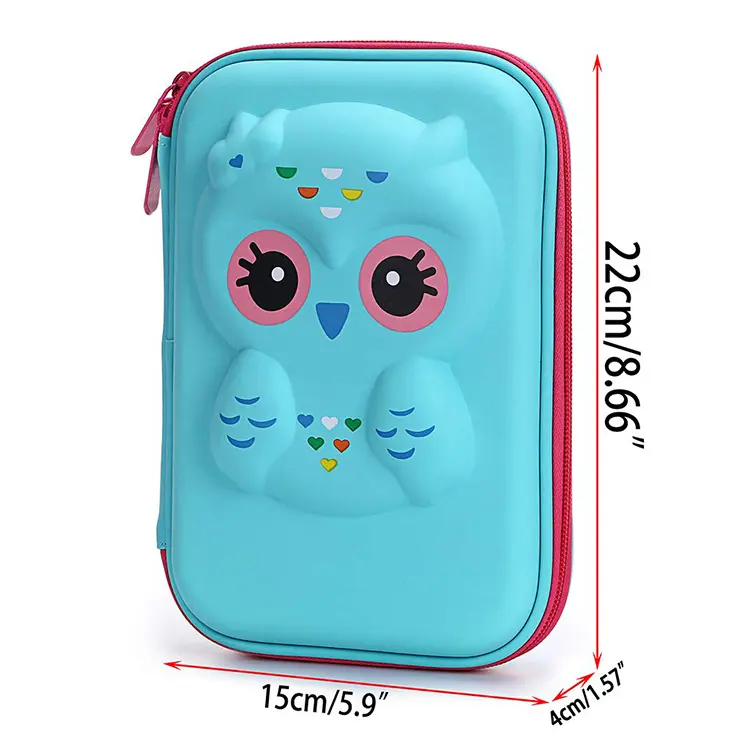 Smiggle EVA กล่องดินสอสองชั้นสำหรับเด็ก,เคสเครื่องเขียนลายการ์ตูนสำหรับเด็กผู้หญิงเป็นมิตรกับสิ่งแวดล้อมปี3D