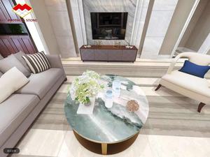 الحديثة تصميم جولة قرص من الرخام للمنضدة التعشيش القهوة الجدول الأخضر الرخام طاولة الطعام لتناول العشاء غرفة - Product Image 5