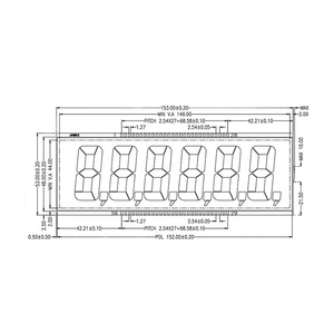 56-Pin 6-Digit layar <span class=keywords><strong>LCD</strong></span> TN dengan <span class=keywords><strong>7</strong></span> segmen Dispenser bahan bakar kompatibel dengan segmen peraga - Product Image 1