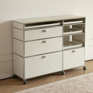 स्टेनलेस स्टील मॉड्यूलर मल्टी-फंक्शन लिविंग रूम स्टोरेज कैबिनेट आधुनिक डिजाइन 4 दराज कॉफी/टीवी/बुककेस - Product Image 2