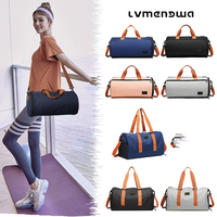 Sac de sport bleu marine en polyester grande capacité, robuste, avec fermeture éclair, imperméable, avec compartiment à chaussures, idéal pour les voyages