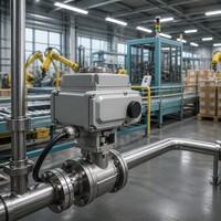 Válvula de bola eléctrica de accionamiento directo de fábrica, 220V CA, motorizada, de acero inoxidable, con extremo bridado, control 4-20mA para automatización inteligente