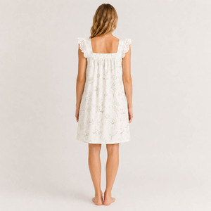 <span class=keywords><strong>Camicia</strong></span> <span class=keywords><strong>da</strong></span> <span class=keywords><strong>Notte</strong></span> OEM Traspirante e Confortevole, Lunghezza al Ginocchio, Senza Maniche con Orlo in Pizzo, <span class=keywords><strong>100</strong></span>% <span class=keywords><strong>Cotone</strong></span>, Produttore di Camicie <span class=keywords><strong>da</strong></span> <span class=keywords><strong>Notte</strong></span> Senza Maniche per Donne - Product Image 2